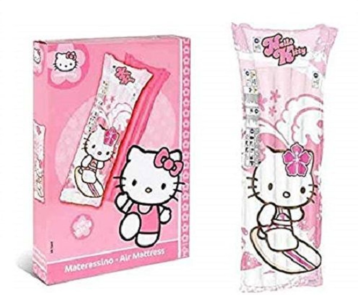 Hello Kitty Opblaasbaar Luchtbed / Luchtmatras met Hello kitty Opdruk | Voor Kinderen & Volwassenen Afm. 183x75 cm | Opblaasbare Zwembanden | Zwembad Luchtbed | Speelgoed voor Zwembad | Opblaasbed